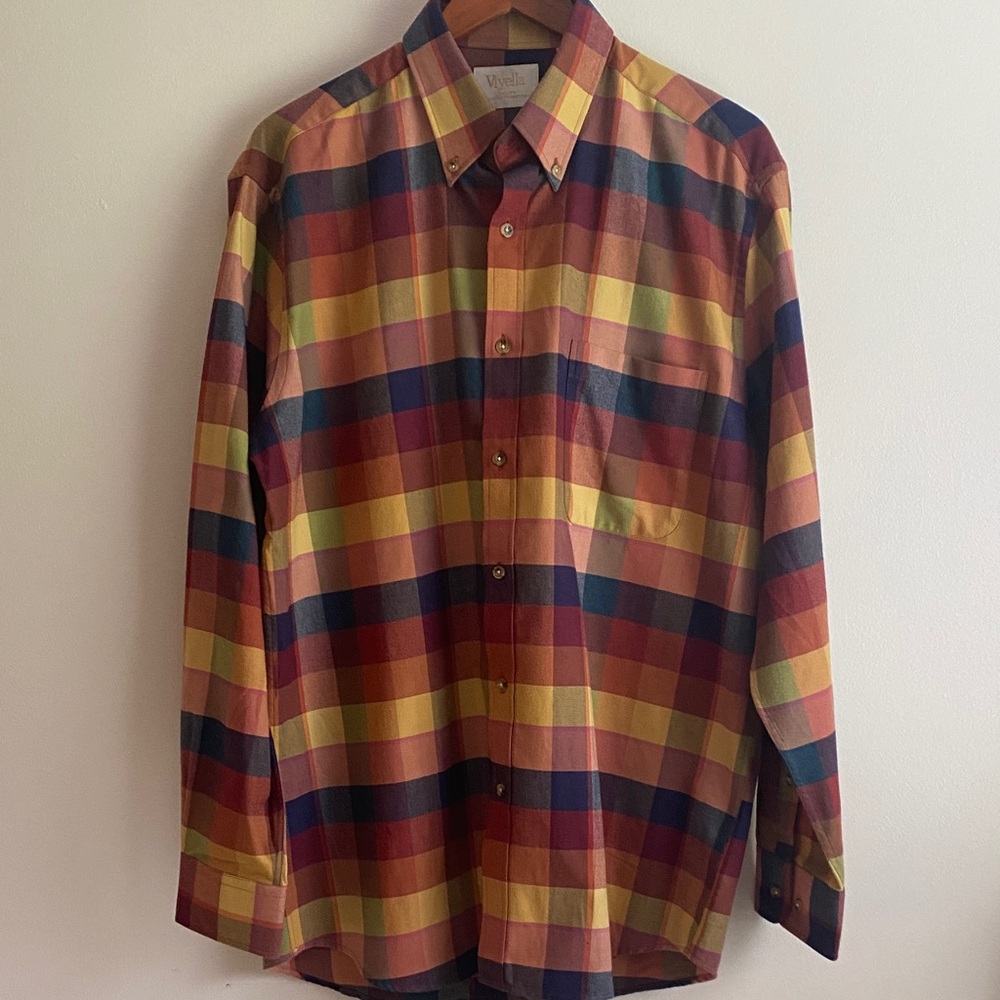 Viyella Multicolor Plaid Men's Shirt Size L